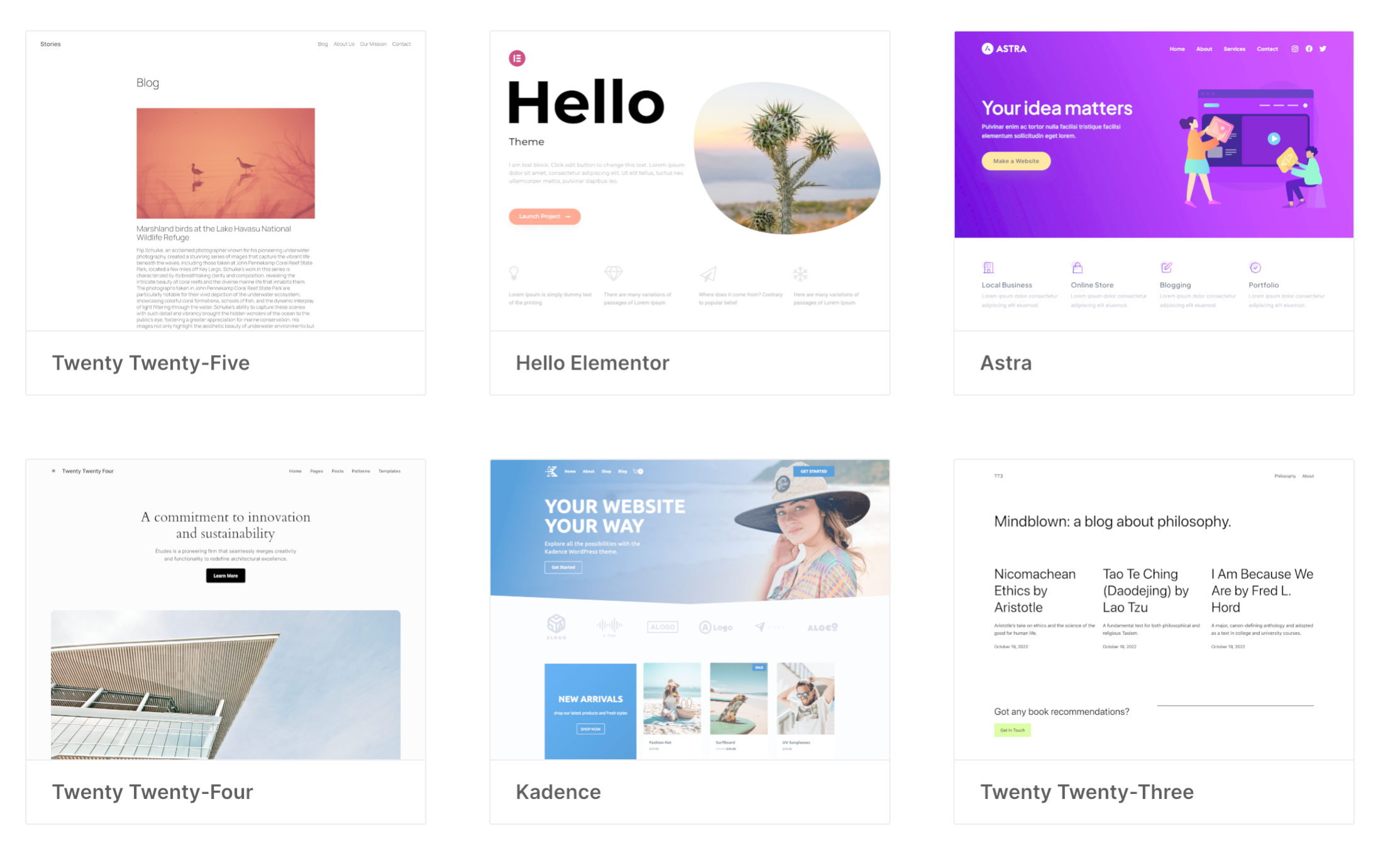 thema van WordPress